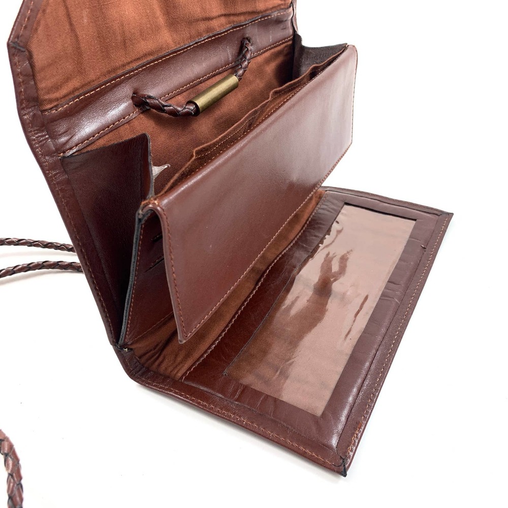 ❌SOLD❌ VTG hand made Turkish wool and leather wallet bag - Picture 3 of 11